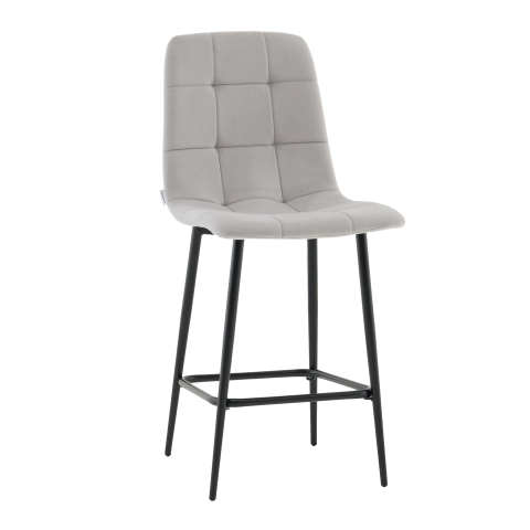 Стул полубарный Одди велюр светло-серый
