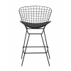 Стул полубарный с низкой спинкой Bertoia, черный, с черной подушкой 4 шт