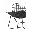 Стул полубарный с низкой спинкой Bertoia, черный, с черной подушкой 4 шт