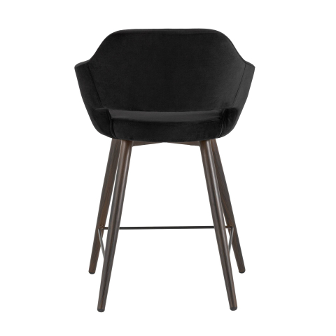 Стул полубарный Саймон велюр черный