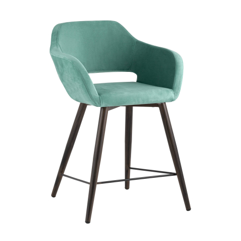 Стул полубарный Саймон велюр морской