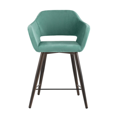 Стул полубарный Саймон велюр морской