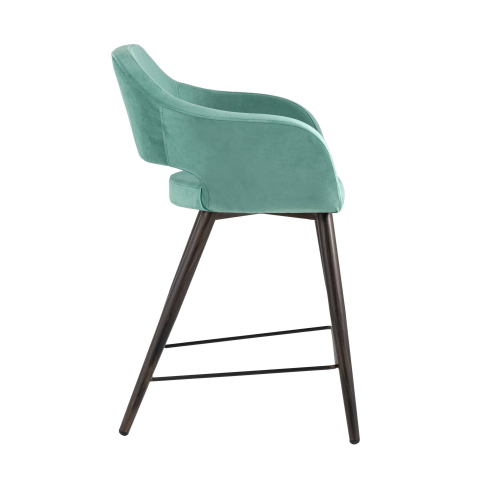 Стул полубарный Саймон велюр морской