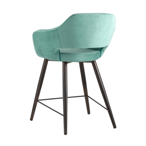 Стул полубарный Саймон велюр морской