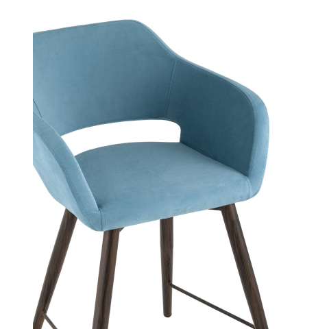 Стул полубарный Саймон велюр пыльно-голубой