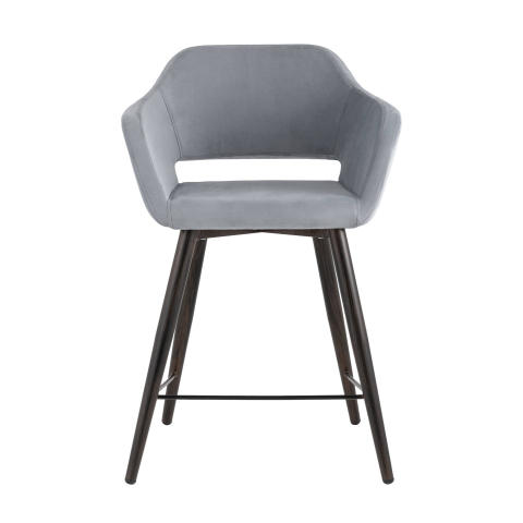 Стул полубарный Саймон велюр серый