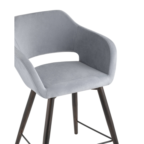 Стул полубарный Саймон велюр серый