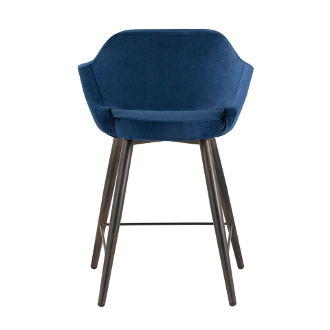 Стул полубарный Саймон велюр тёмно-синий