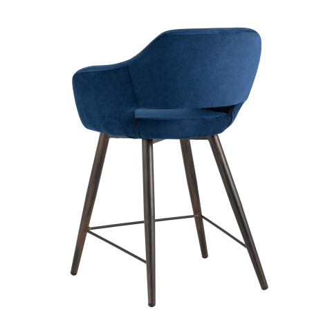 Стул полубарный Саймон велюр тёмно-синий