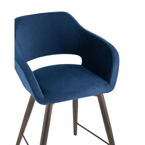 Стул полубарный Саймон велюр тёмно-синий