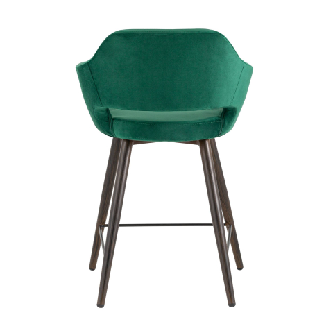 Стул полубарный Саймон велюр тёмно-зелёный