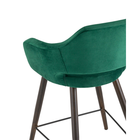 Стул полубарный Саймон велюр тёмно-зелёный