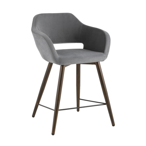 Стул полубарный Саймон велюр тёмно-серый