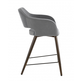 Стул полубарный Саймон велюр тёмно-серый