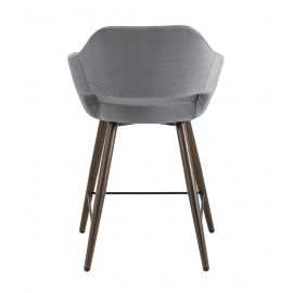 Стул полубарный Саймон велюр тёмно-серый