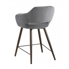 Стул полубарный Саймон велюр тёмно-серый