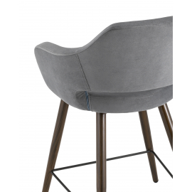 Стул полубарный Саймон велюр тёмно-серый