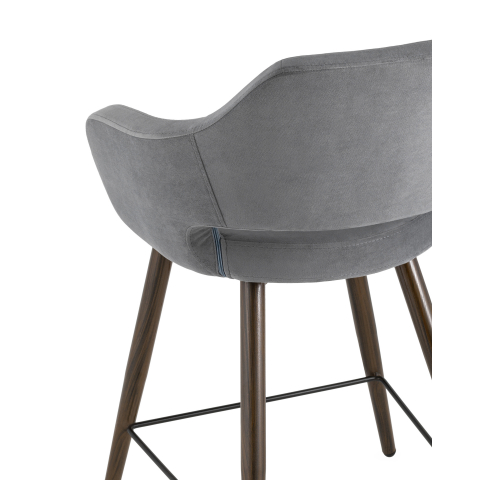 Стул полубарный Саймон велюр тёмно-серый