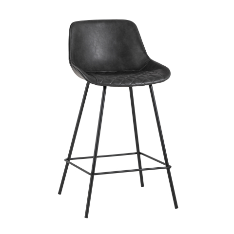 Стул полубарный TEXAS, экокожа, серый 2 шт