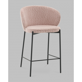 Стул полубарный Тисдейл букле розово-персиковый