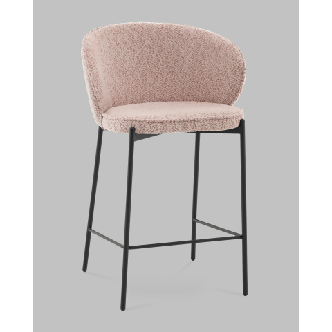 Стул полубарный Тисдейл букле розово-персиковый