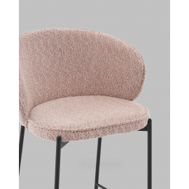 Стул полубарный Тисдейл букле розово-персиковый
