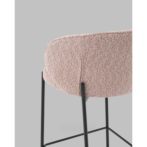 Стул полубарный Тисдейл букле розово-персиковый