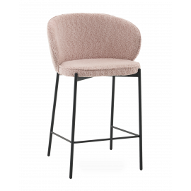 Стул полубарный Тисдейл букле розово-персиковый