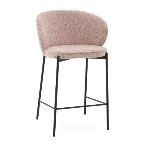 Стул полубарный Тисдейл букле розово-персиковый