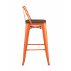 Стул полубарный TOLIX WOOD со спинкой оранжевый глянцевый