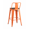 Стул полубарный TOLIX WOOD со спинкой оранжевый глянцевый