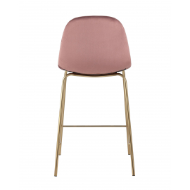 Стул полубарный Валенсия велюр розовый золотые ножки