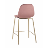 Стул полубарный Валенсия велюр розовый золотые ножки