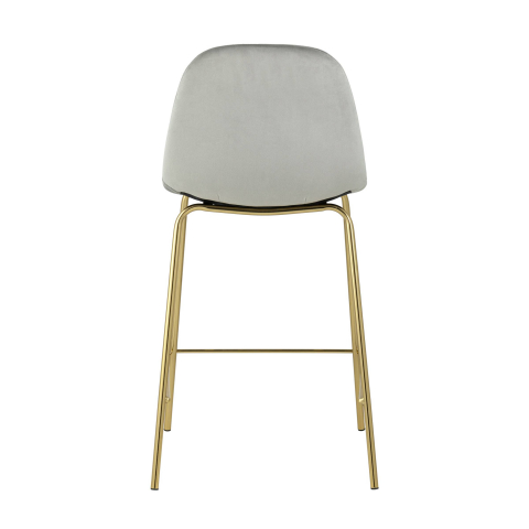 Стул полубарный Валенсия велюр серый золотые ножки