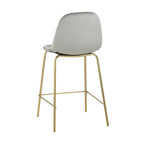 Стул полубарный Валенсия велюр серый золотые ножки