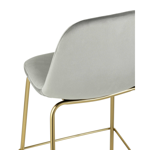 Стул полубарный Валенсия велюр серый золотые ножки