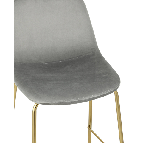 Стул полубарный Валенсия велюр серый золотые ножки