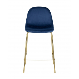 Стул полубарный Валенсия велюр синий золотые ножки