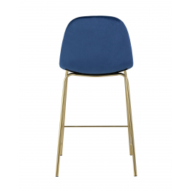 Стул полубарный Валенсия велюр синий золотые ножки