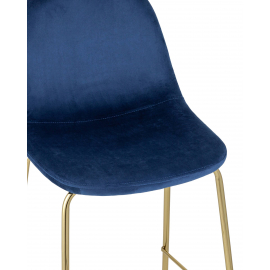 Стул полубарный Валенсия велюр синий золотые ножки