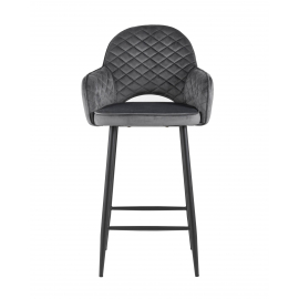 Стул полубарный Венера диамант велюр серый