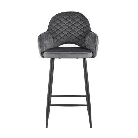 Стул полубарный Венера диамант велюр серый