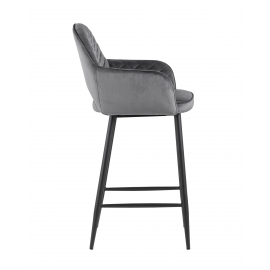 Стул полубарный Венера диамант велюр серый