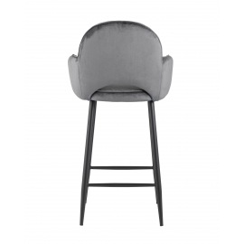 Стул полубарный Венера диамант велюр серый