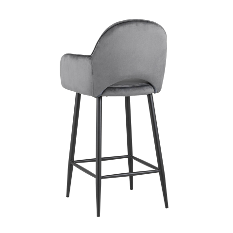 Стул полубарный Венера диамант велюр серый