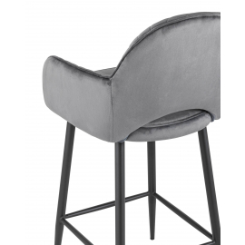 Стул полубарный Венера диамант велюр серый