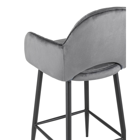 Стул полубарный Венера диамант велюр серый