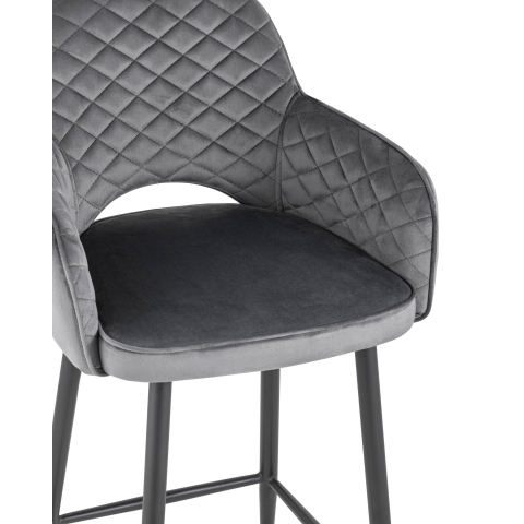 Стул полубарный Венера диамант велюр серый