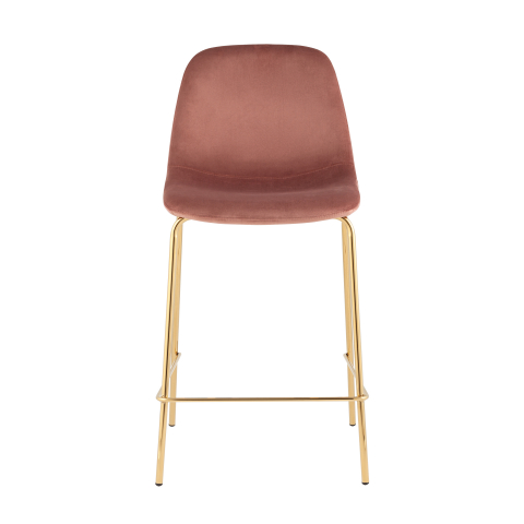Стул полубарный Валенсия SN, велюр розовый, золотые ножки 2 шт