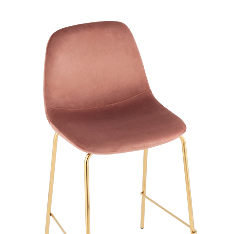 Стул полубарный Валенсия SN, велюр розовый, золотые ножки 2 шт